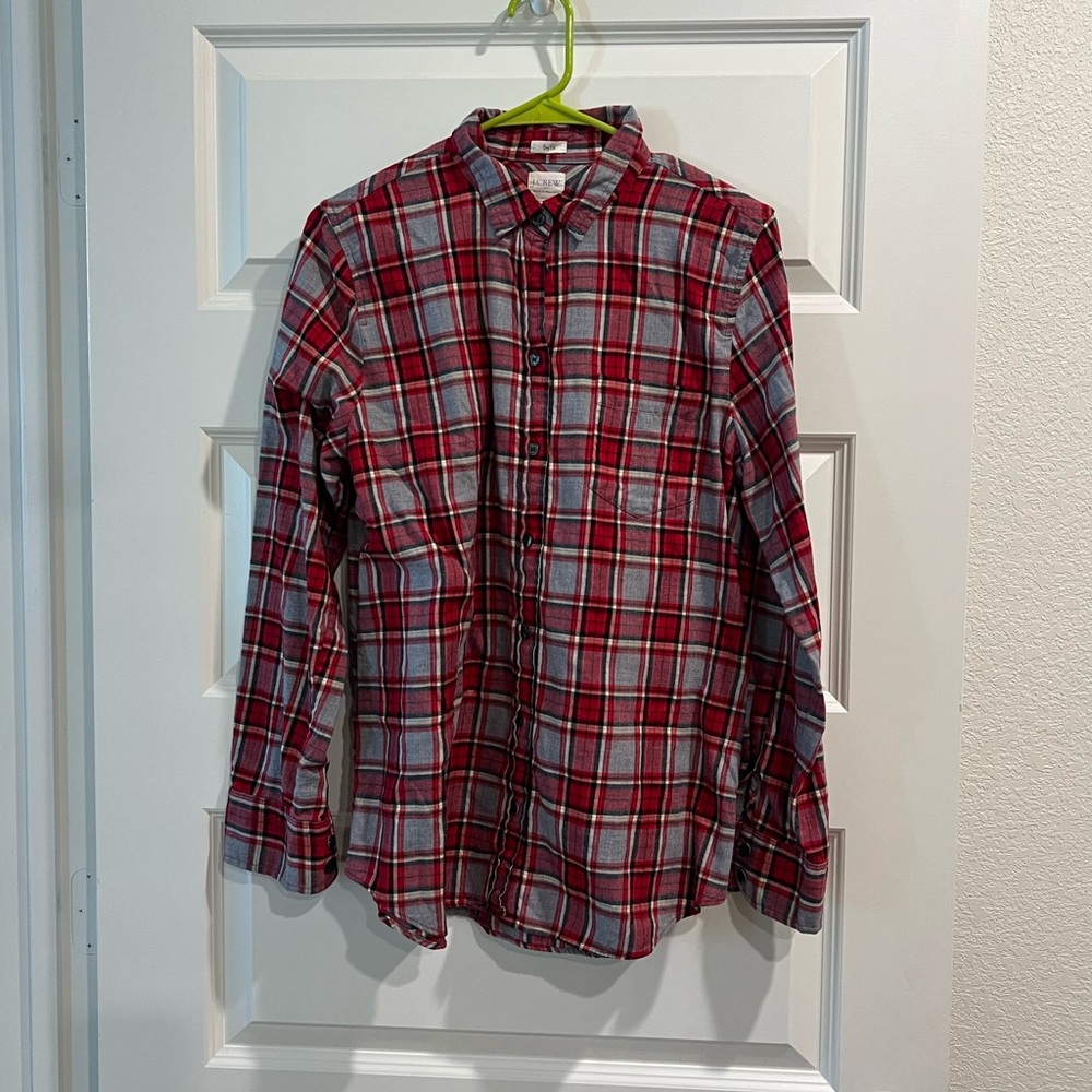 Vintage JCrew Red Plaid Button Down Shirt